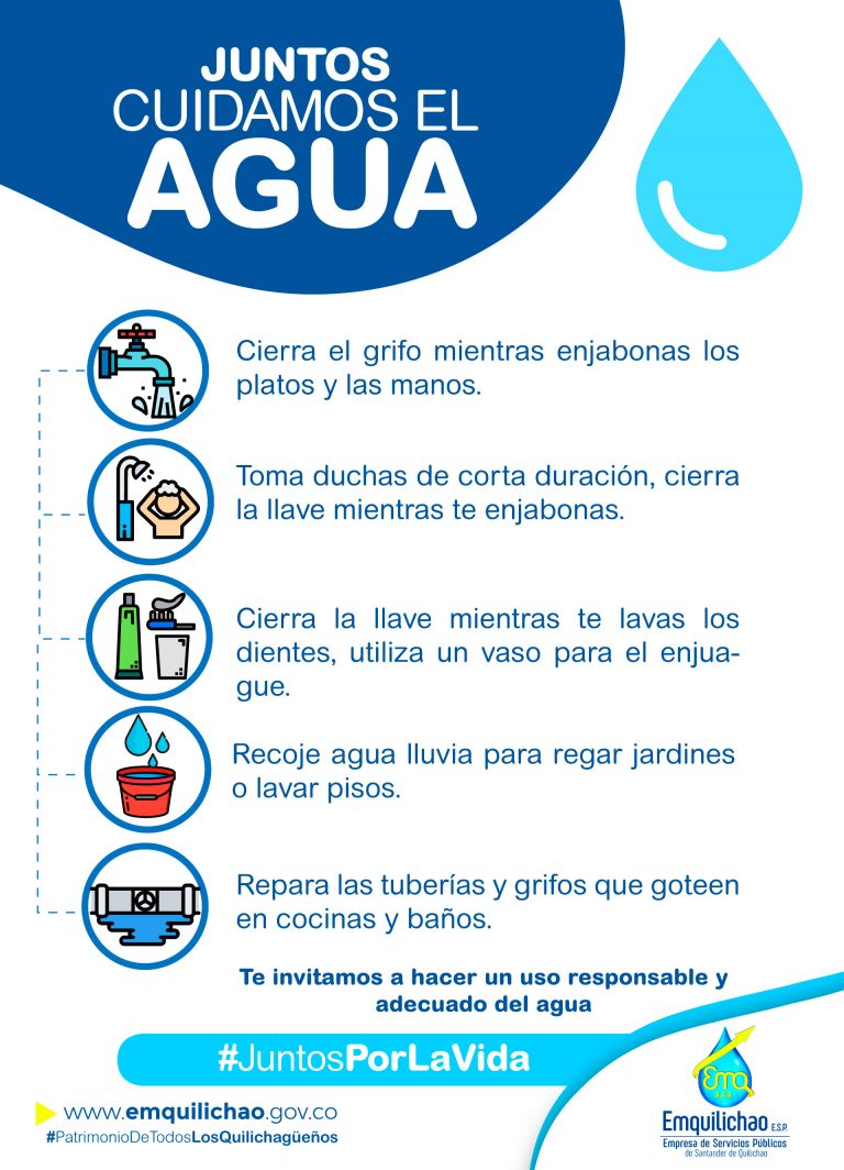 Tips para el uso efiente y ahorro del agua - EMQUILICHAO E.S.P.
